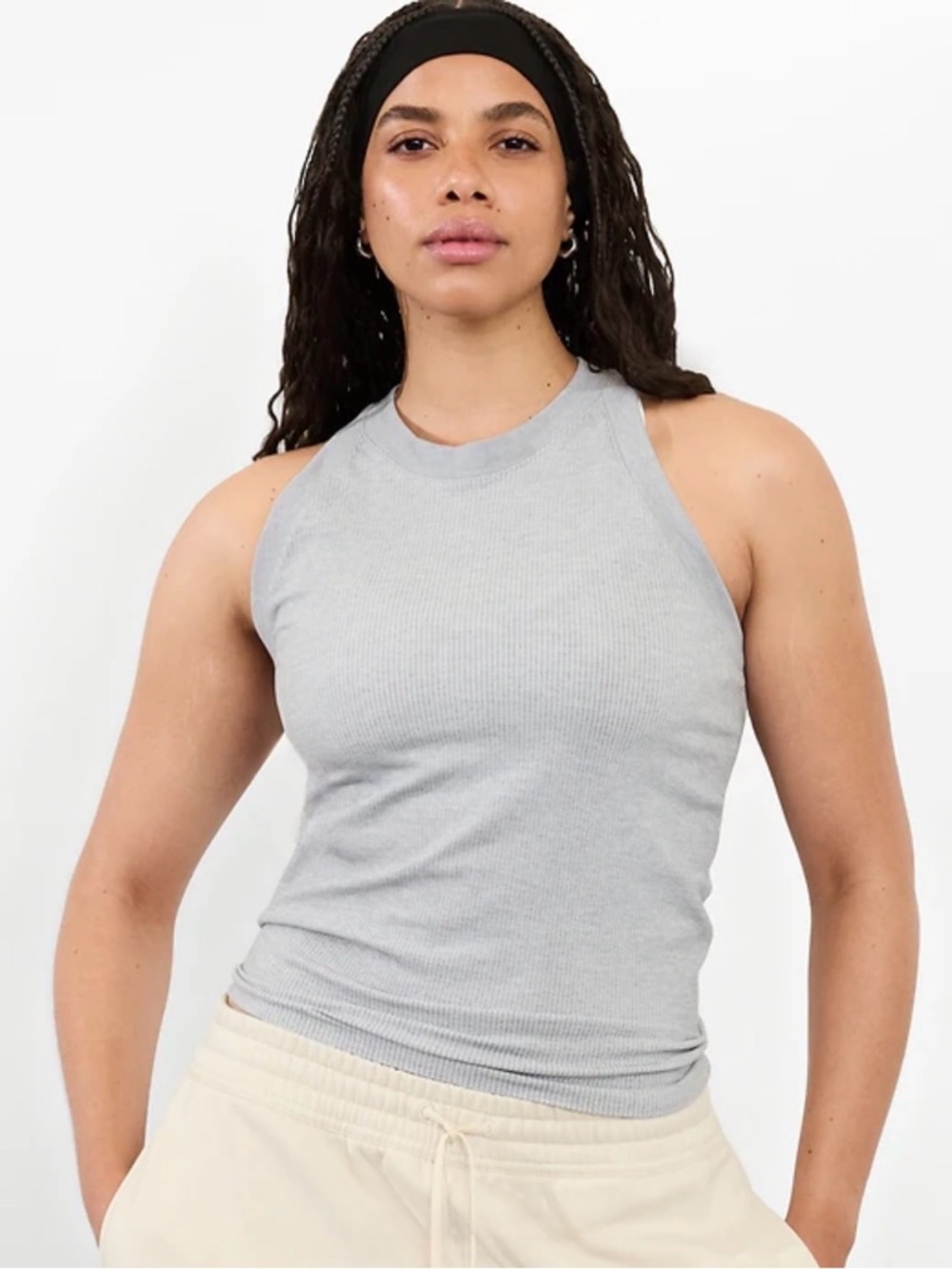 Athleta Renew Seamless Racerback Tank
Heather Grey, size Large